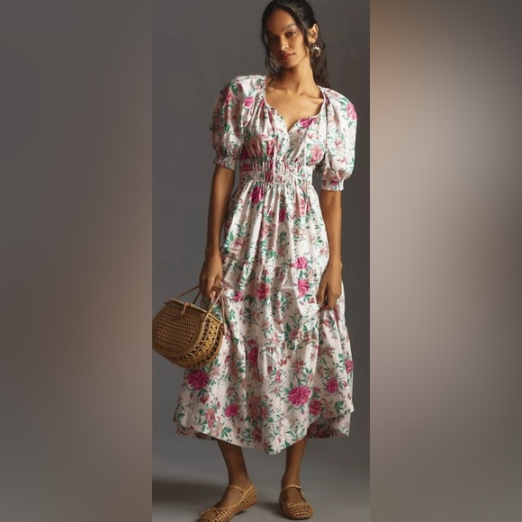 Anthropologie Somerset Maxi Dress Puff Sleeve Edition - Picture 1 of 5